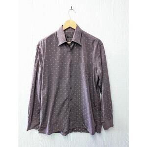 Canali Burgundy Button Down Shirt Casual Special Occasion Italy Men's Large